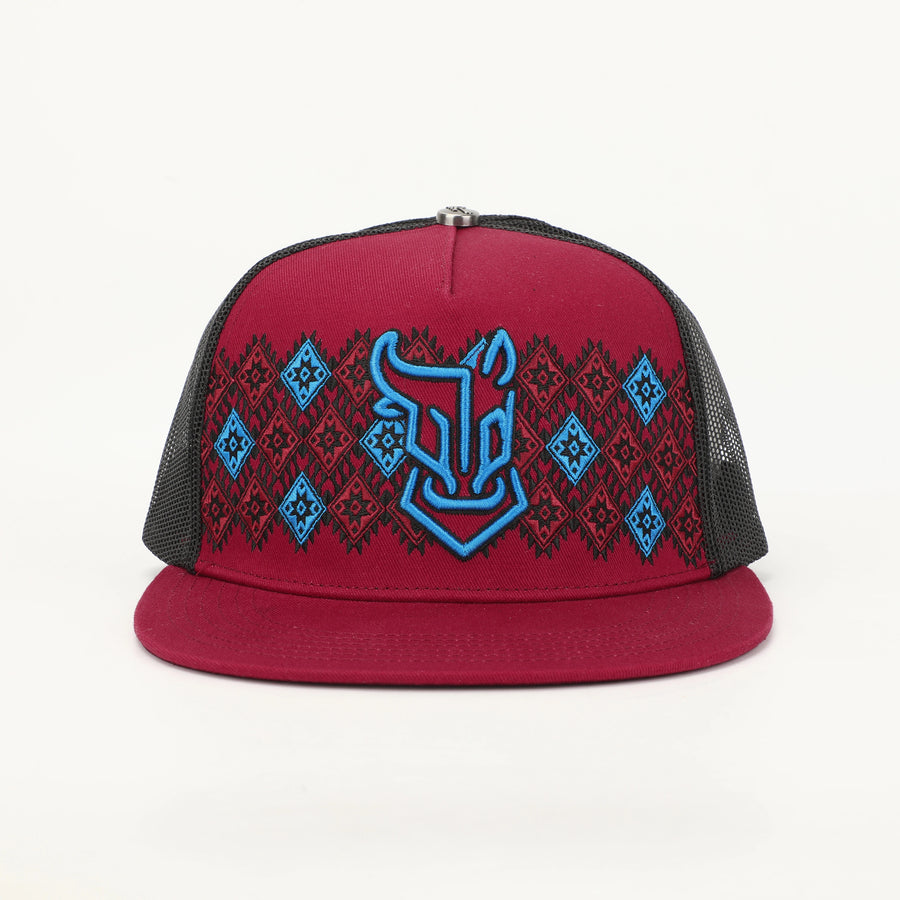 Horse-Bull Burgundy Blue