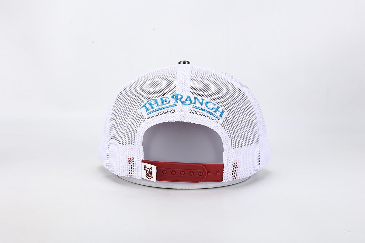 Horse-Bull Aztec Burgundy White