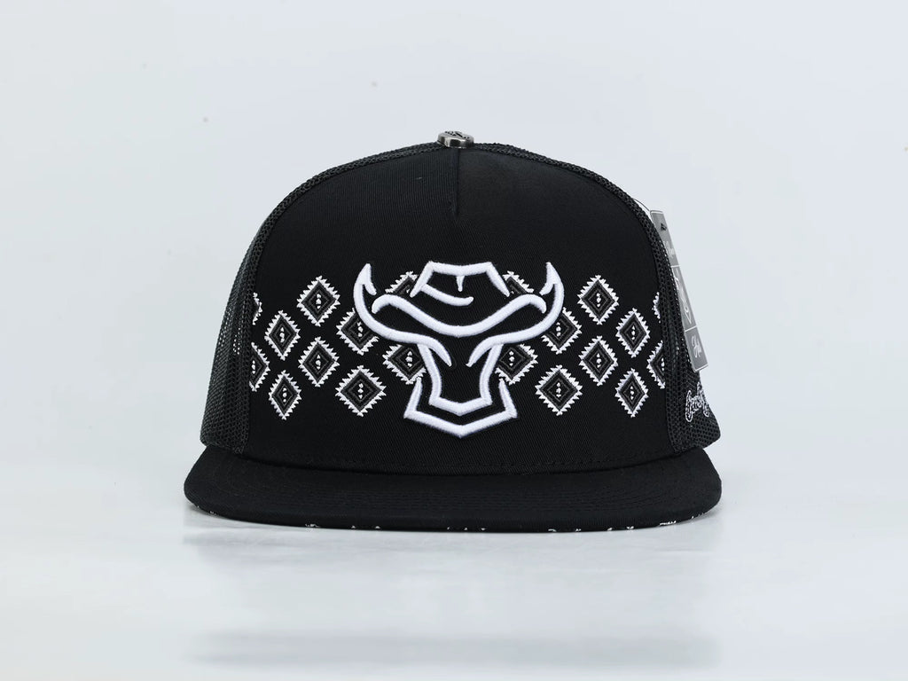 The Ranch Hats Cowboy Bull Black Aztec