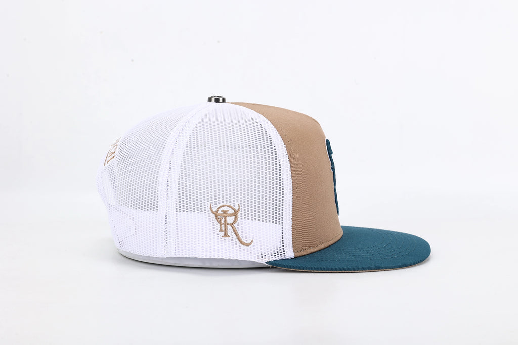 Horse Bull Hat Azul Marino / Navy Blue Tan )