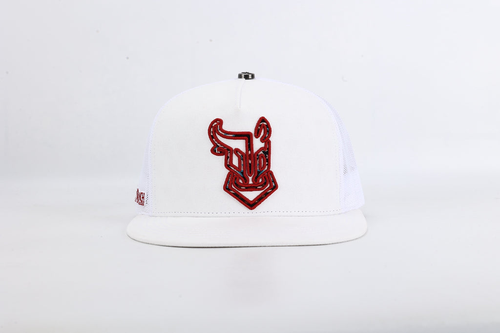 Horse-Bull Hat Rojo/Blanco  Aztec